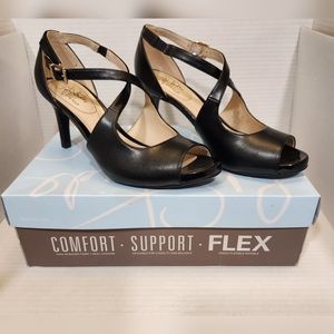 Lifestride Maria Black Vinci 3" Heel Open Toe Women's 9.5